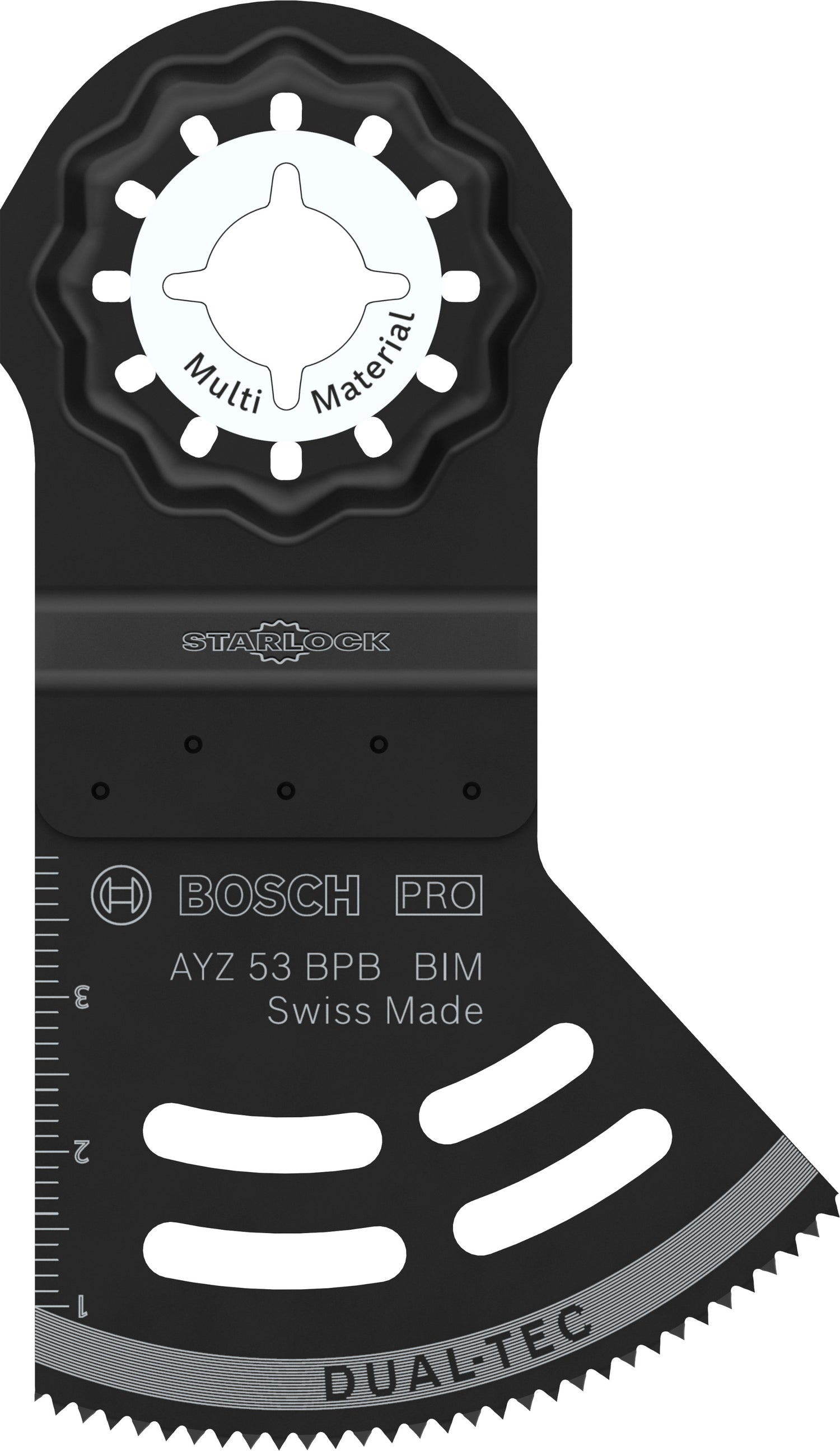 Bosch PRO Dual-Tec-Sägeblatt AYZ 53 BPB (Starlock, für Holz mit Nägeln, Gipskarton, Kunststoffbeschichtete Platten, 2-in-1 Funktion, 53 x 40 mm)