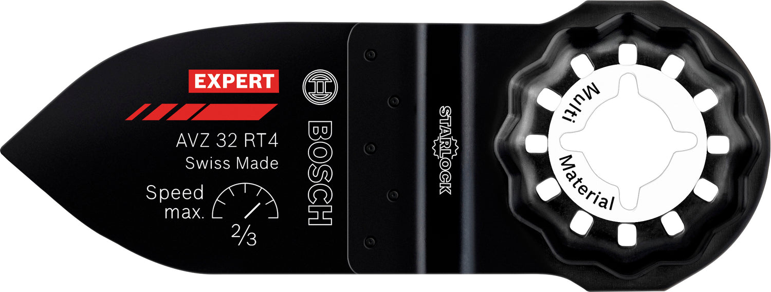 Bosch EXPERT Schleiffinger AVZ 32 RT4 (Starlock, 40er-Körnung, für Farbe auf Holz, Laminat, Faserkunststoffe, Leim, 32 x 53 mm, Carbide-RIFF)