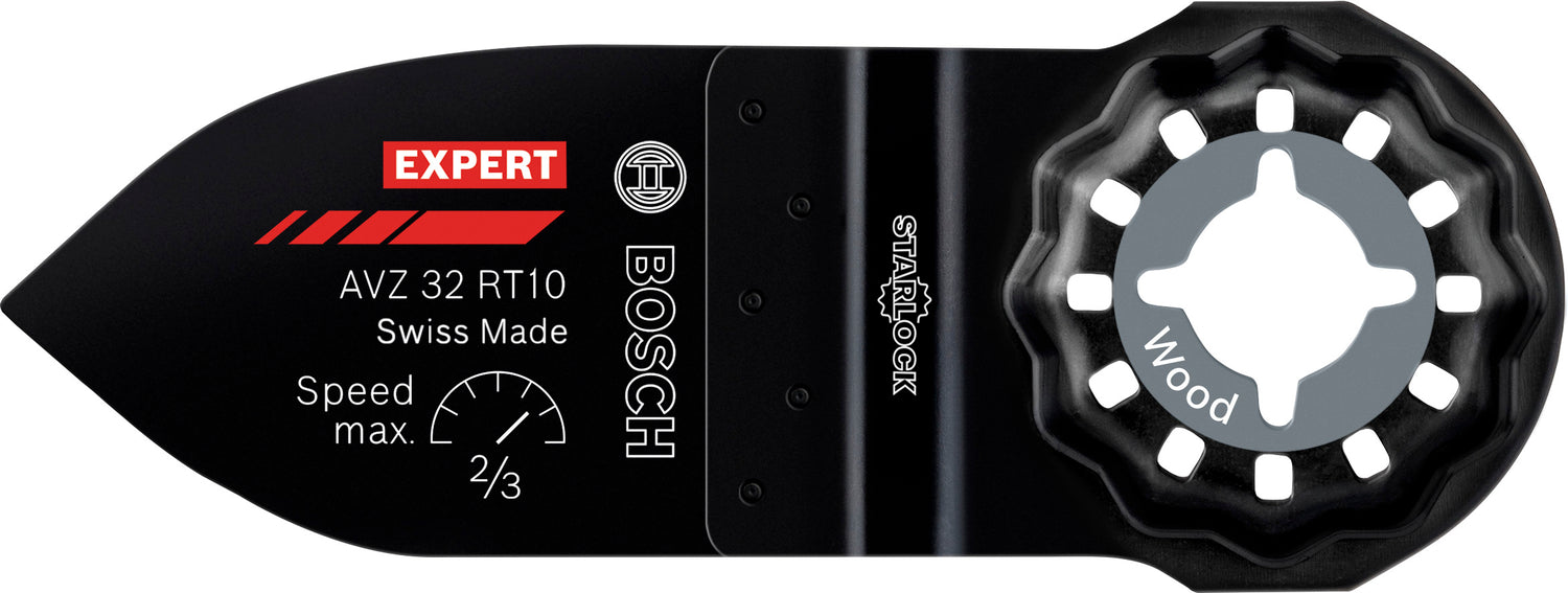 Bosch EXPERT Schleiffinger AVZ 32 RT10 (Starlock, 100er-Körnung, für Hartholz & Weichholz, 32 x 53 mm, Carbide-RIFF)