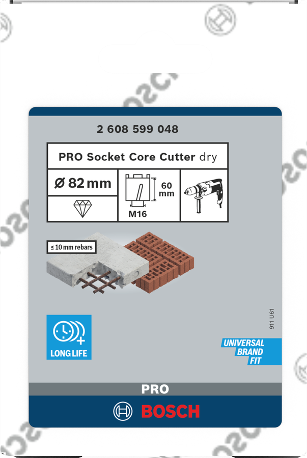 Bosch PRO Core Cutter dry 82 x 60 mm (Diamant-Dosensenker mit M16-Gewinde)