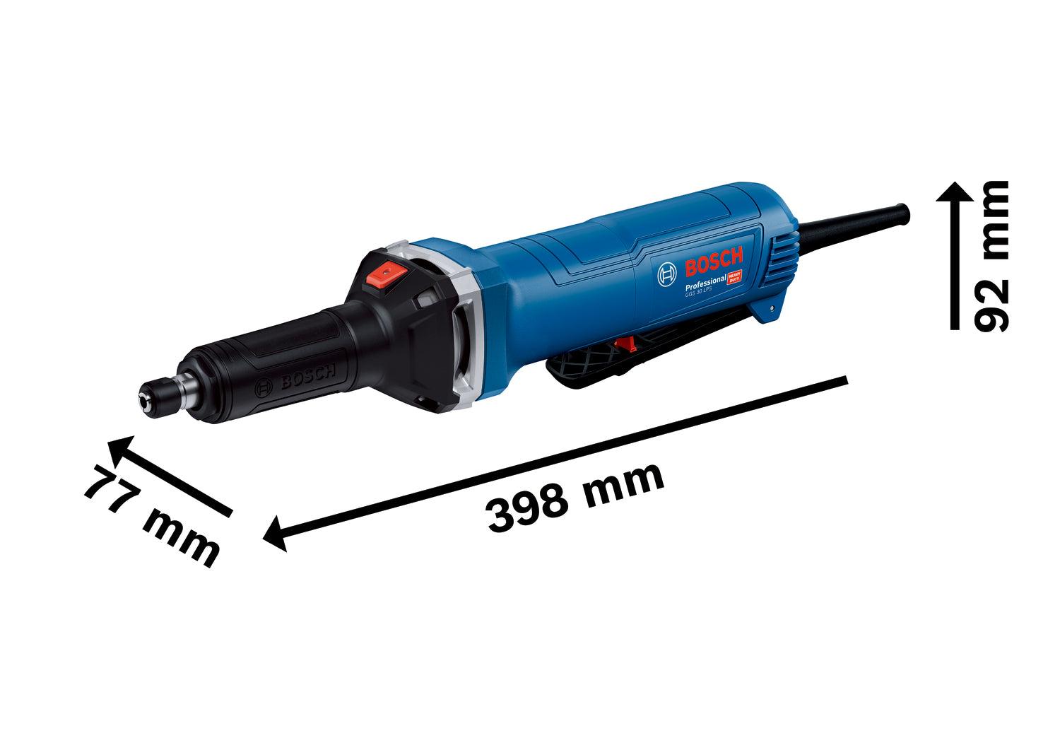 Bosch Geradschleifer GGS 30 LPS (750 W, PROtection-Schalter, Drehzahl: 7000 - 33000 U/min, inkl. Spannzange 6 mm, Spannschlüssel)