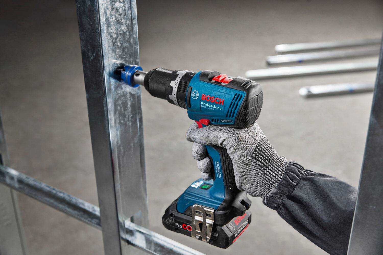 Bosch Akku-Schlagbohrschrauber GSB 18V-65 (Drehmoment: 65 Nm, 13 mm Bohrfutter, ohne Akku in L-BOXX 136)