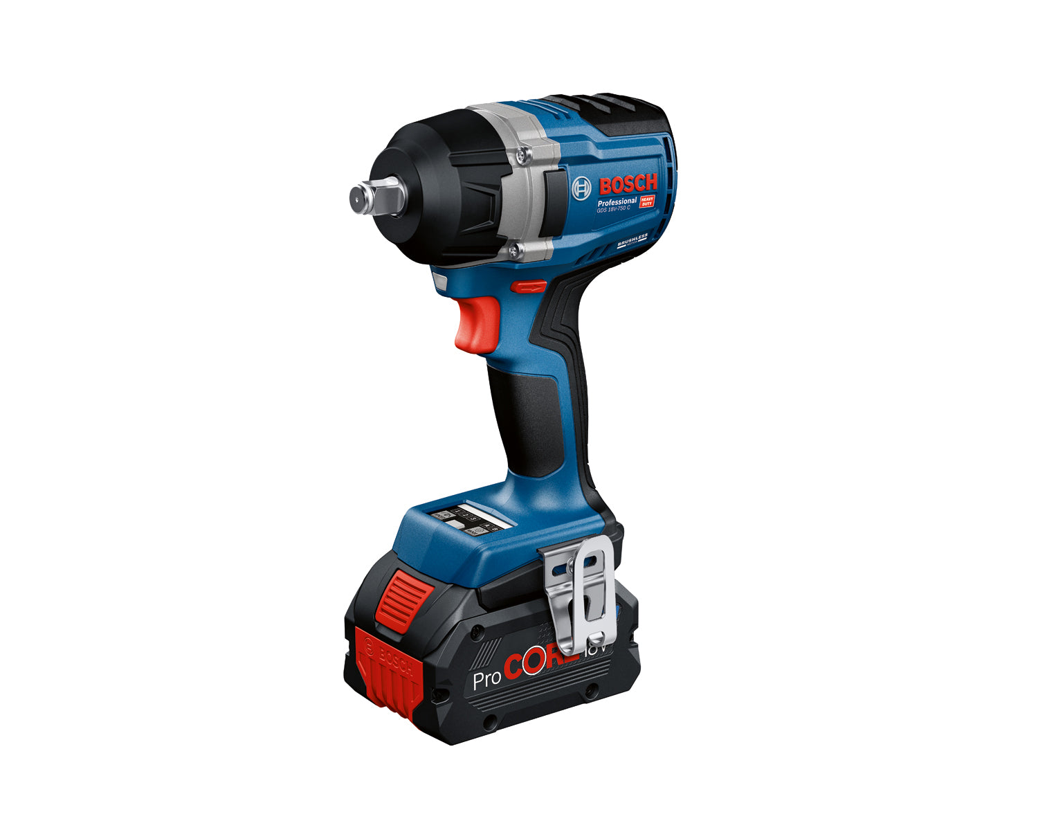 Bosch Akku-Schlagschrauber GDS 18V-750 C (Drehmoment: 750 Nm, Losbrechmoment: 1000 Nm, 1/2"-Vierkant, inkl. 2 x 8,0 Ah Akku in L-BOXX 136)
