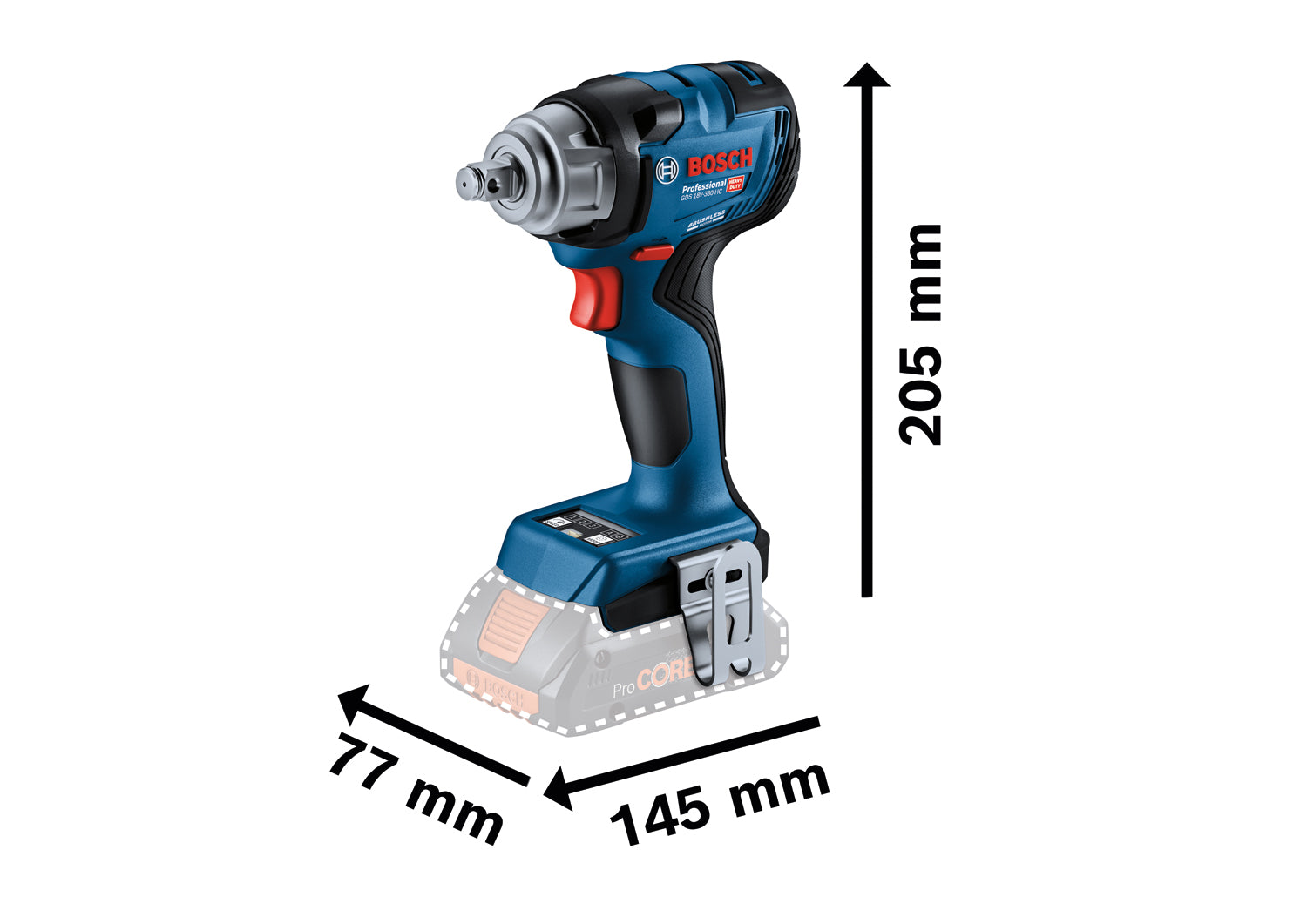 Bosch Akku-Schlagschrauber GDS 18V-330 HC (Drehmoment: 330 Nm, Losbrechmoment: 560 Nm, 1/2"-Vierkant, ohne Akkus in L-BOXX 136)