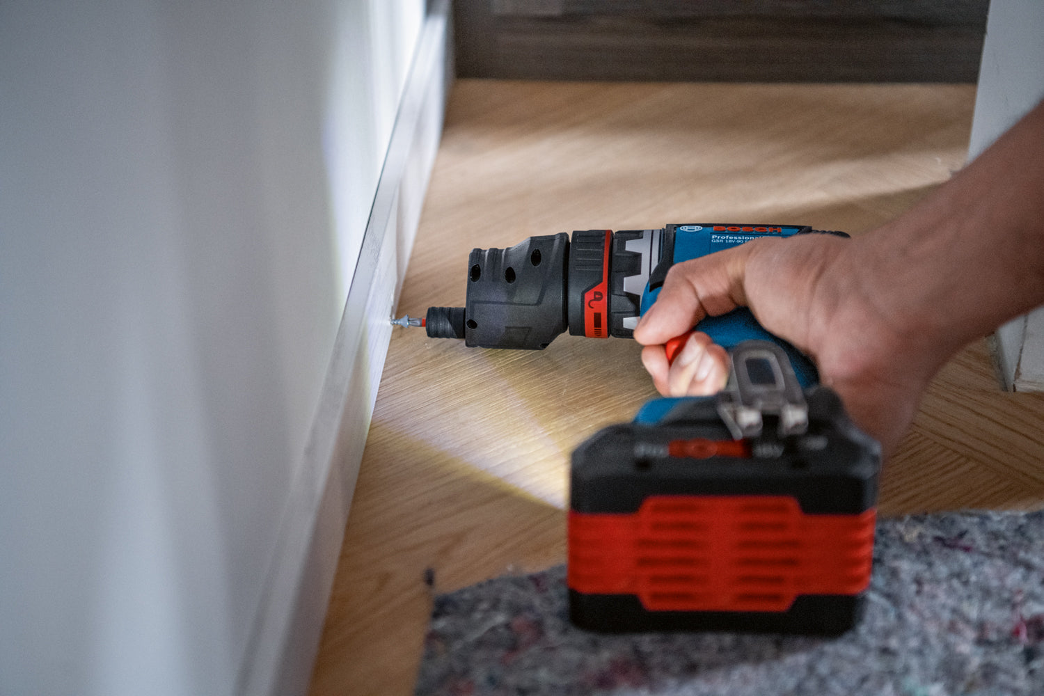 Bosch Akku-Bohrschrauber GSR 18V-90 FC (Drehmoment: 90 Nm, inkl. 3 FlexiClick Aufsätzen, ohne Akku in L-BOXX 136)
