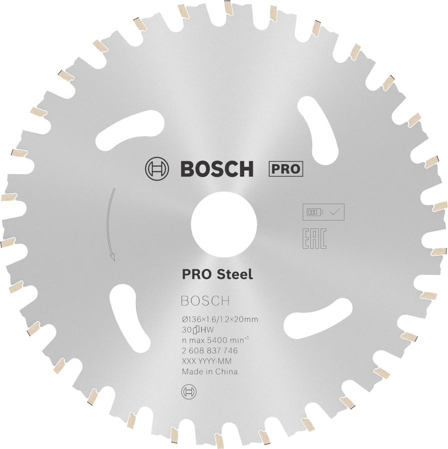 Bosch PRO Kreissägeblatt Steel cordless 136 x 1,6 x 20 mm