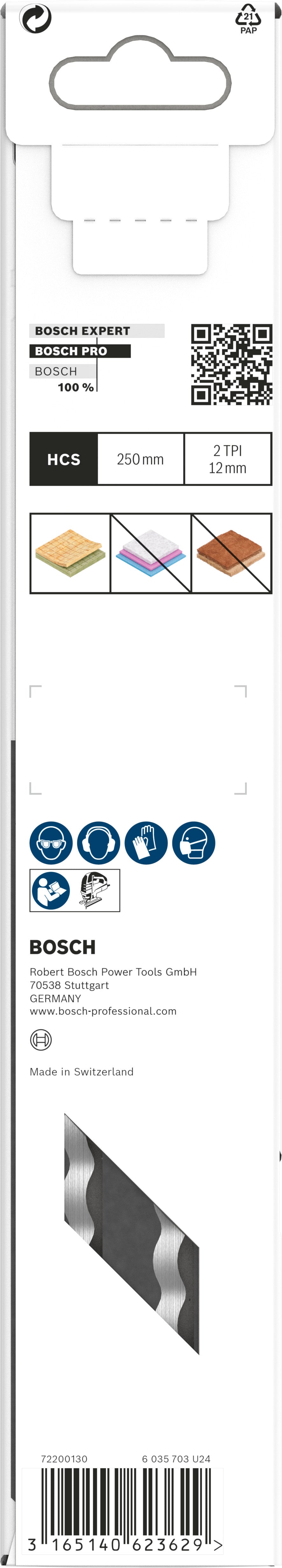 Bosch PRO Fibre Insulation precise T1013AWP Stichsägeblatt (3er-Pack, zum Schneiden von Mineralfaserdämmstoffen, T-Schaft)