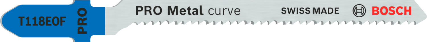 Bosch PRO Metal curve T118EOF Stichsägeblatt (5er-Pack, zum Schneiden von Metall, 83 mm, T-Schaft)
