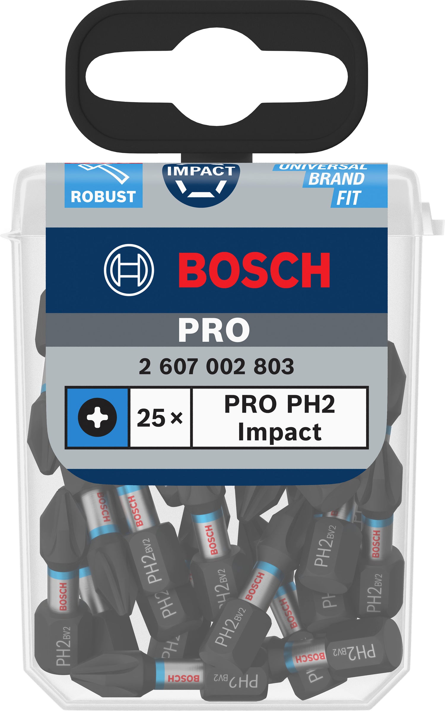 Bosch PRO Impact Bits 25er-Box mit 25 mm Länge (PH2 / PZ2 / T20 / T25 / T30, ideal für Schlagschrauber)