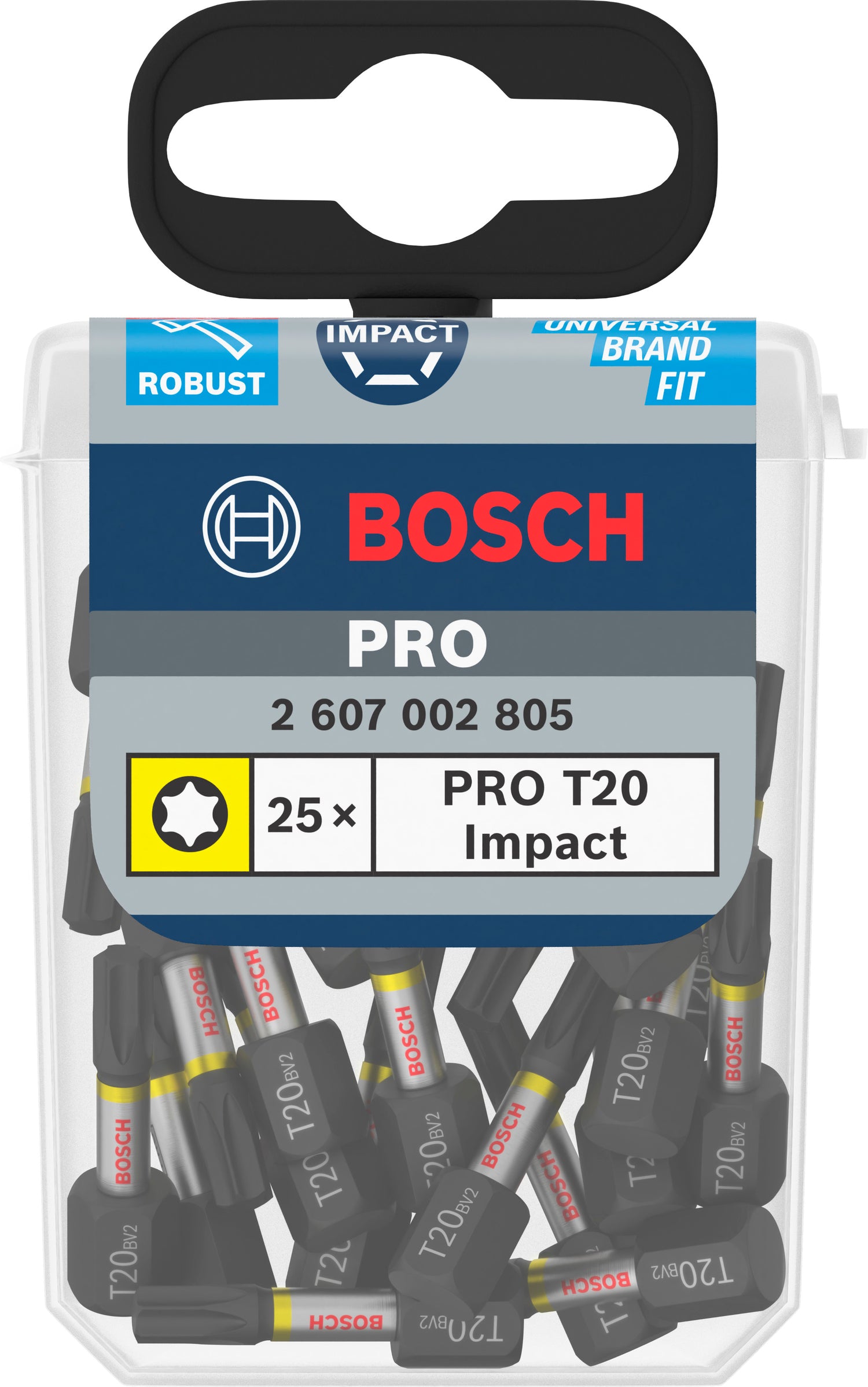 Bosch PRO Impact Bits 25er-Box mit 25 mm Länge (PH2 / PZ2 / T20 / T25 / T30, ideal für Schlagschrauber)