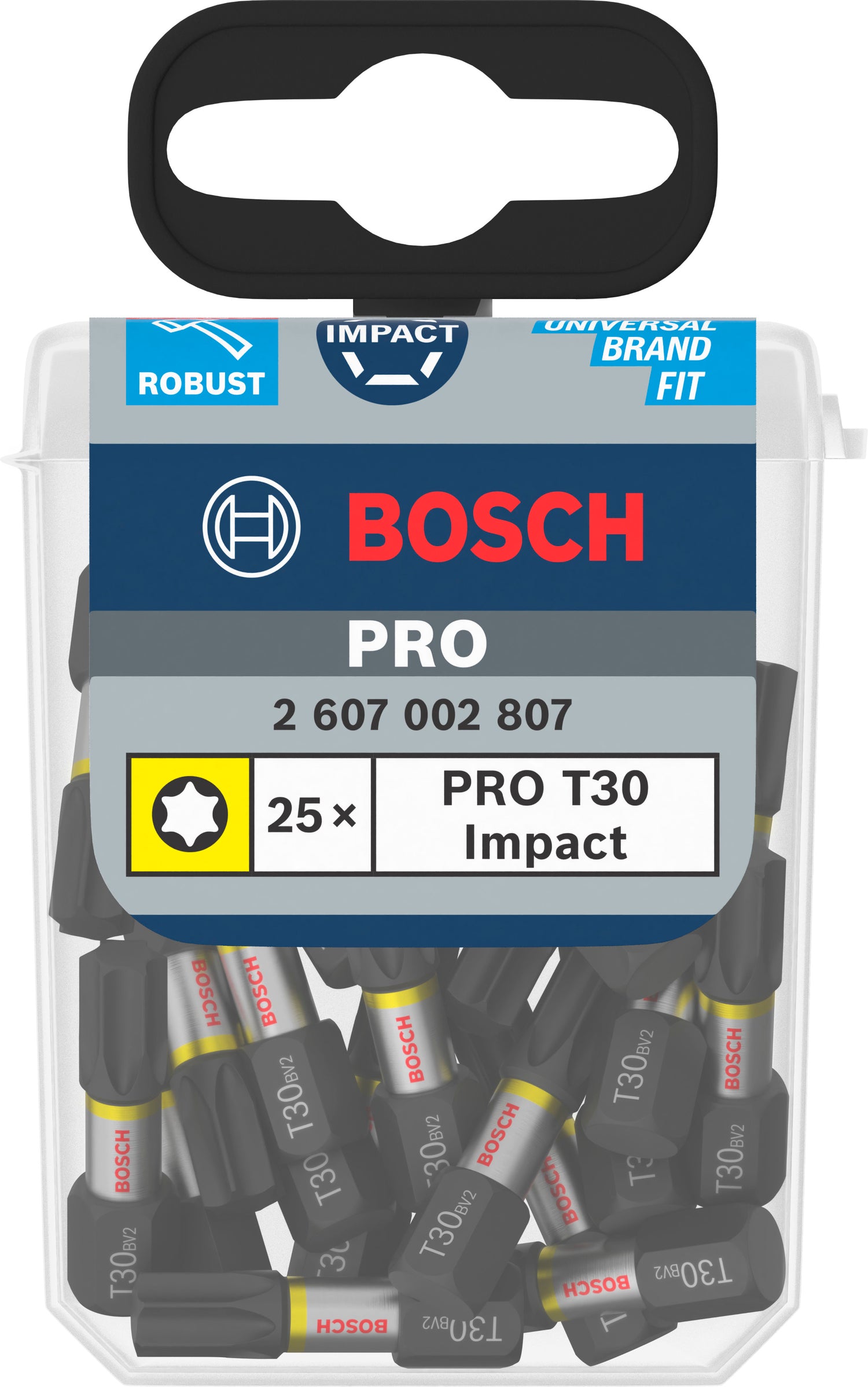 Bosch PRO Impact Bits 25er-Box mit 25 mm Länge (PH2 / PZ2 / T20 / T25 / T30, ideal für Schlagschrauber)