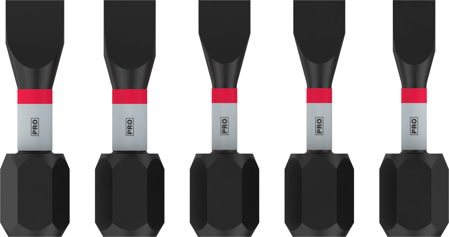 Bosch PRO SL Impact Bit Set (5-tlg: SL4,5 / SL5,5 / SL6,5 - Schlitz - Länge: 25 mm - ideal für Schlagschrauber)