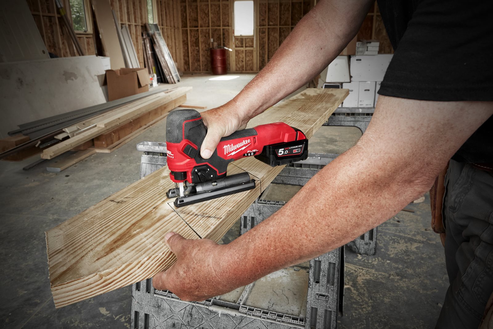 Milwaukee Akku-Stichsäge M18 FBJS-0X (Max. Schnittleistung Holz: 100 mm, 5-fache Pendelhubeinstellung, ohne Akku in HD Box)
