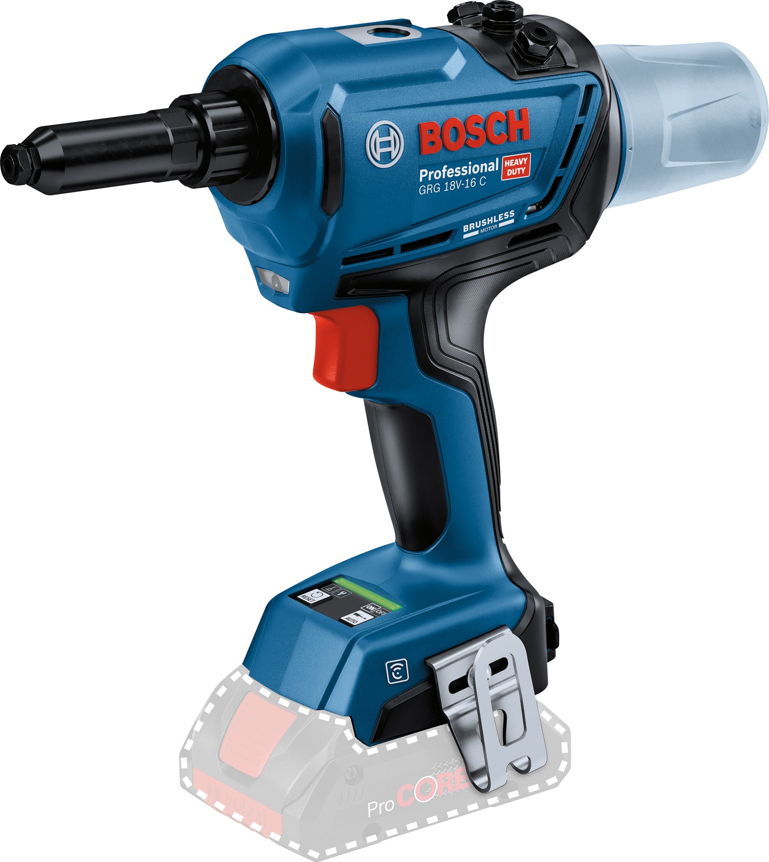 Bosch Akku-Nietpistole GRG 18V-16 C (Niet-Ø: 3 - 6,4 mm, Max. Zugkraft: 16000 N, Hublänge: 0 - 25 mm, ohne Akku in L-BOXX 136)