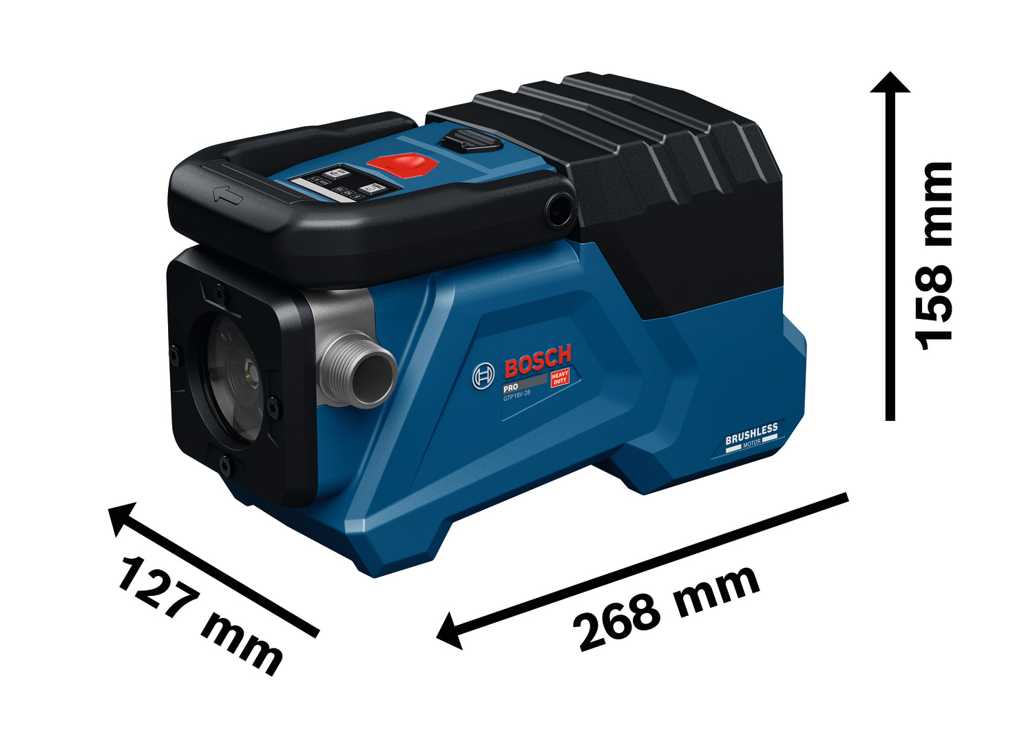 Bosch Akku-Förderpumpe GTP 18V-28 (Durchflussmenge: 2800 l/h, Anschlussgewinde: G 3/4", ohne Akku)