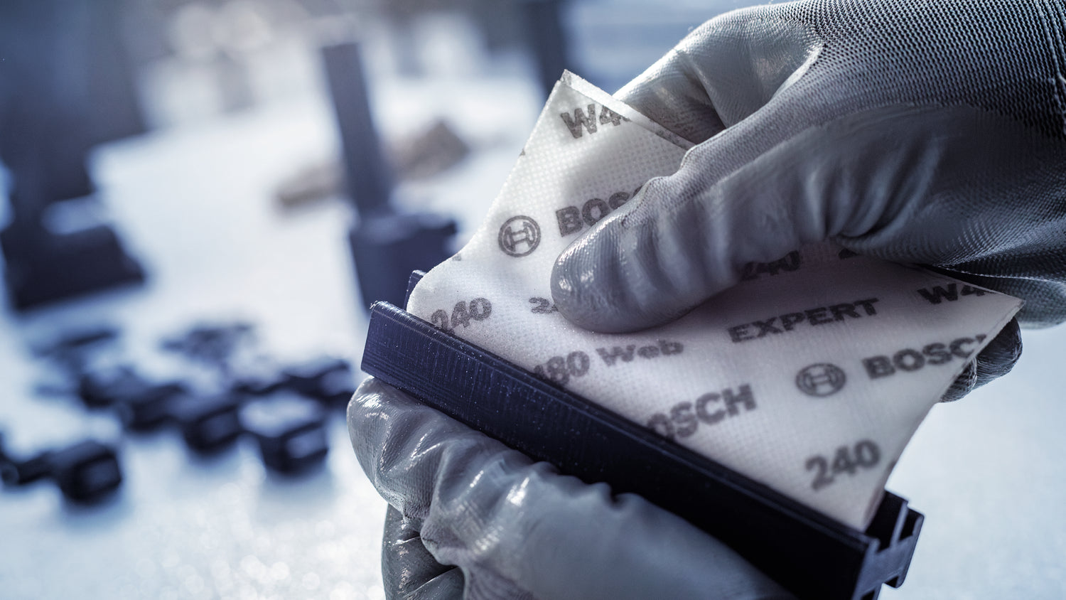 Bosch EXPERT W480 Web 1/4 Handschleifblatt (10er-Pack, 115 x 140 mm, Effizientes Schleifen verschiedenster Materialien, Flexi-Web-Technologie)