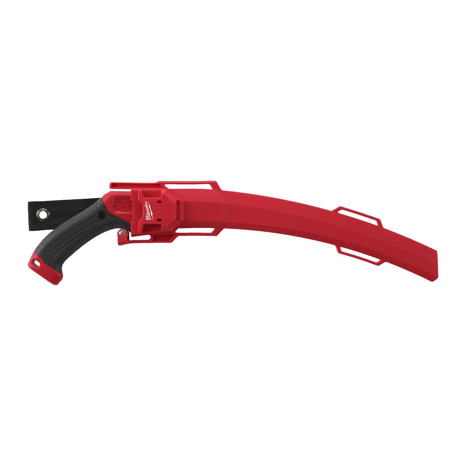 Milwaukee Handsäge gebogen (Max. Schnitt-Ø: 200 mm, Messerlänge: 350 mm, Sägeblatt mit japanischem Zugschnitt-Zahnprofil, inkl. Holster)