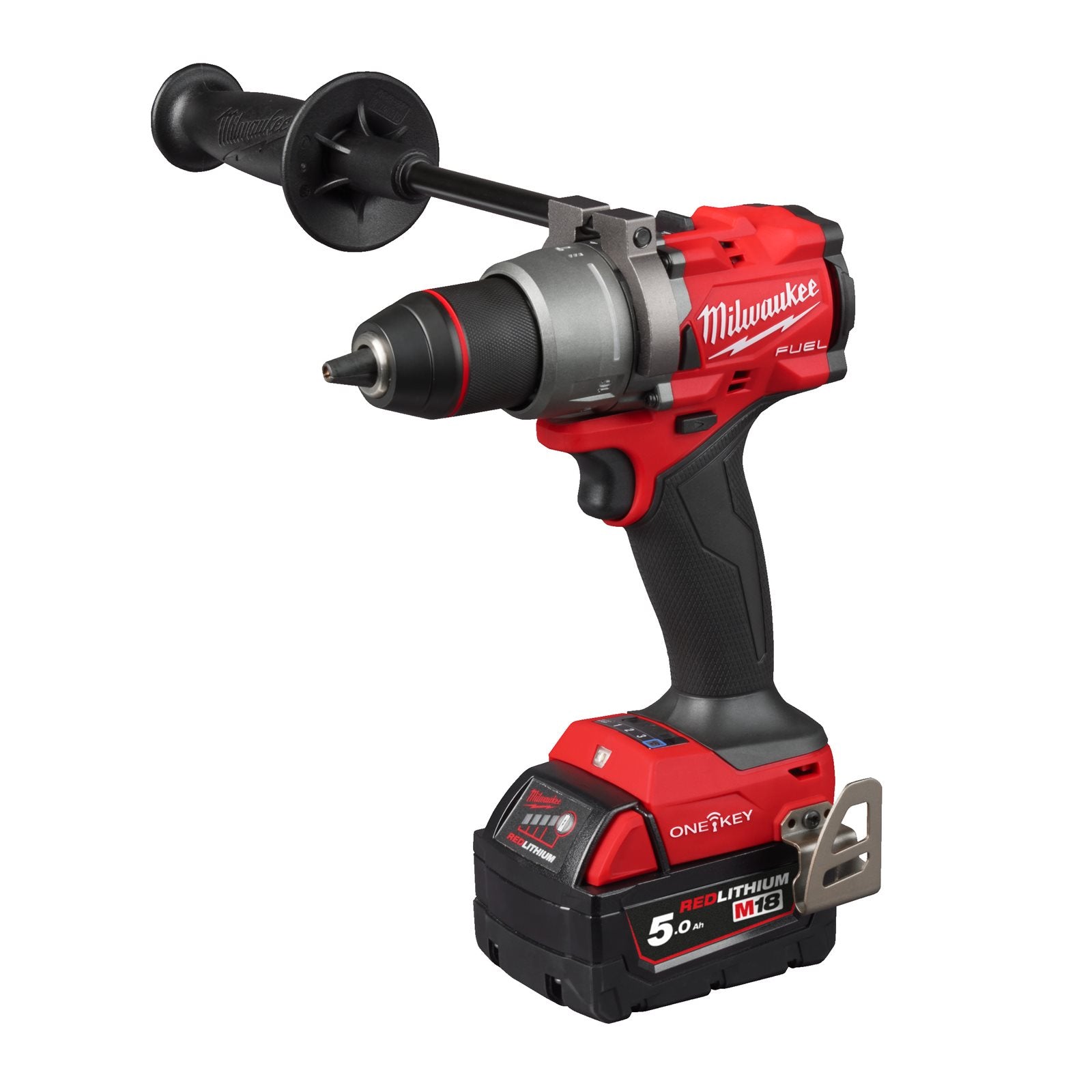 Milwaukee Akku-Bohrschrauber M18 ONEDD3-502X (Drehmoment: 158 Nm, Bohrfutter: 13 mm, ONE-KEY, mit 2 x 5,0 Ah Akku in HD-Box)