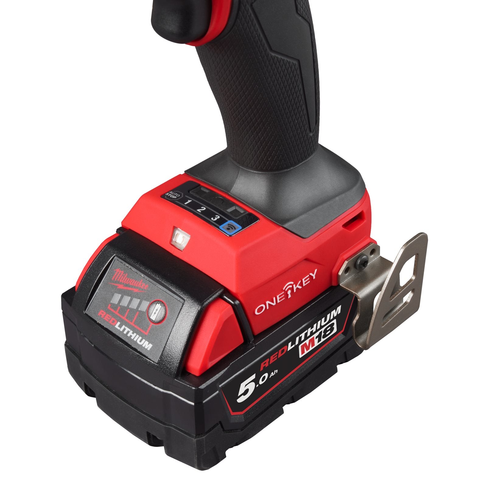 Milwaukee Akku-Schlagbohrschrauber M18 ONEPD3-502X (Drehmoment: 158 Nm, Bohrfutter: 13 mm, ONE-KEY, mit 2 x 5,0 Ah Akku in HD Box)