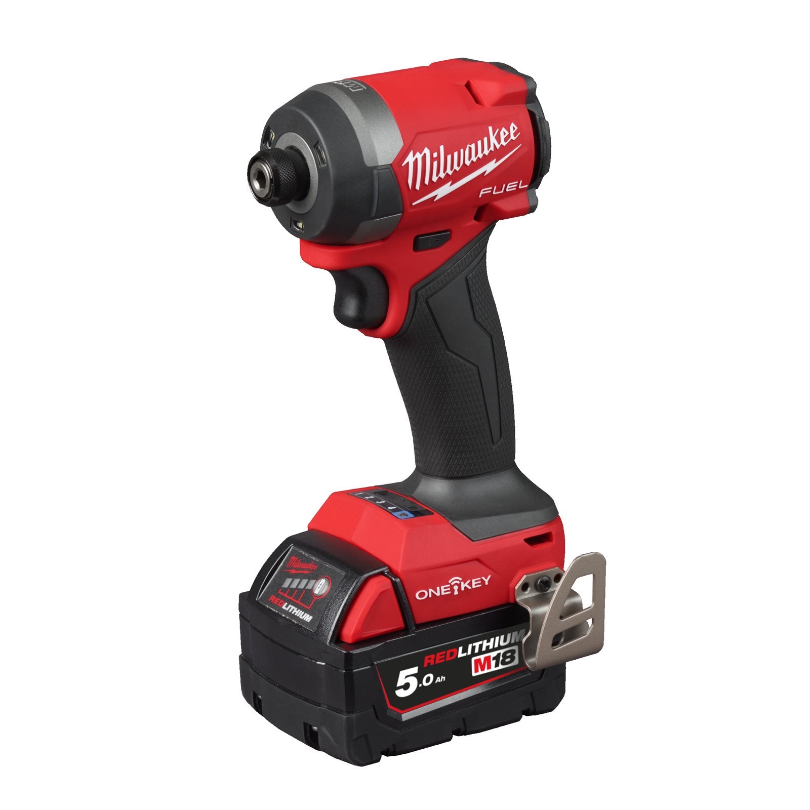 Milwaukee Akku-Schlagschrauber M18 ONEID3-502X (Drehmoment: 226 Nm, 1/4"-Innensechskant, ONE-KEY, mit 2 x 5,0 Ah Akku in HD Box)