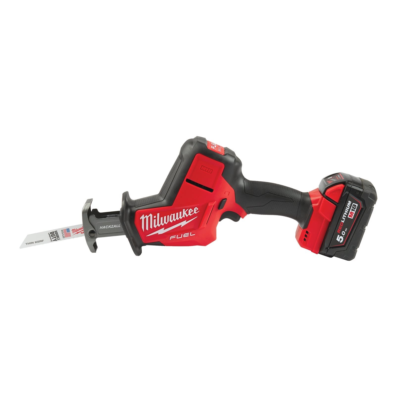 Milwaukee Akku-Säbelsäge M18 FHZ-502X (Hublänge: 22 mm, Leerhubzahl: 0-3000 U/min, mit 2 x 5,0 Ah Akku in HD Box)