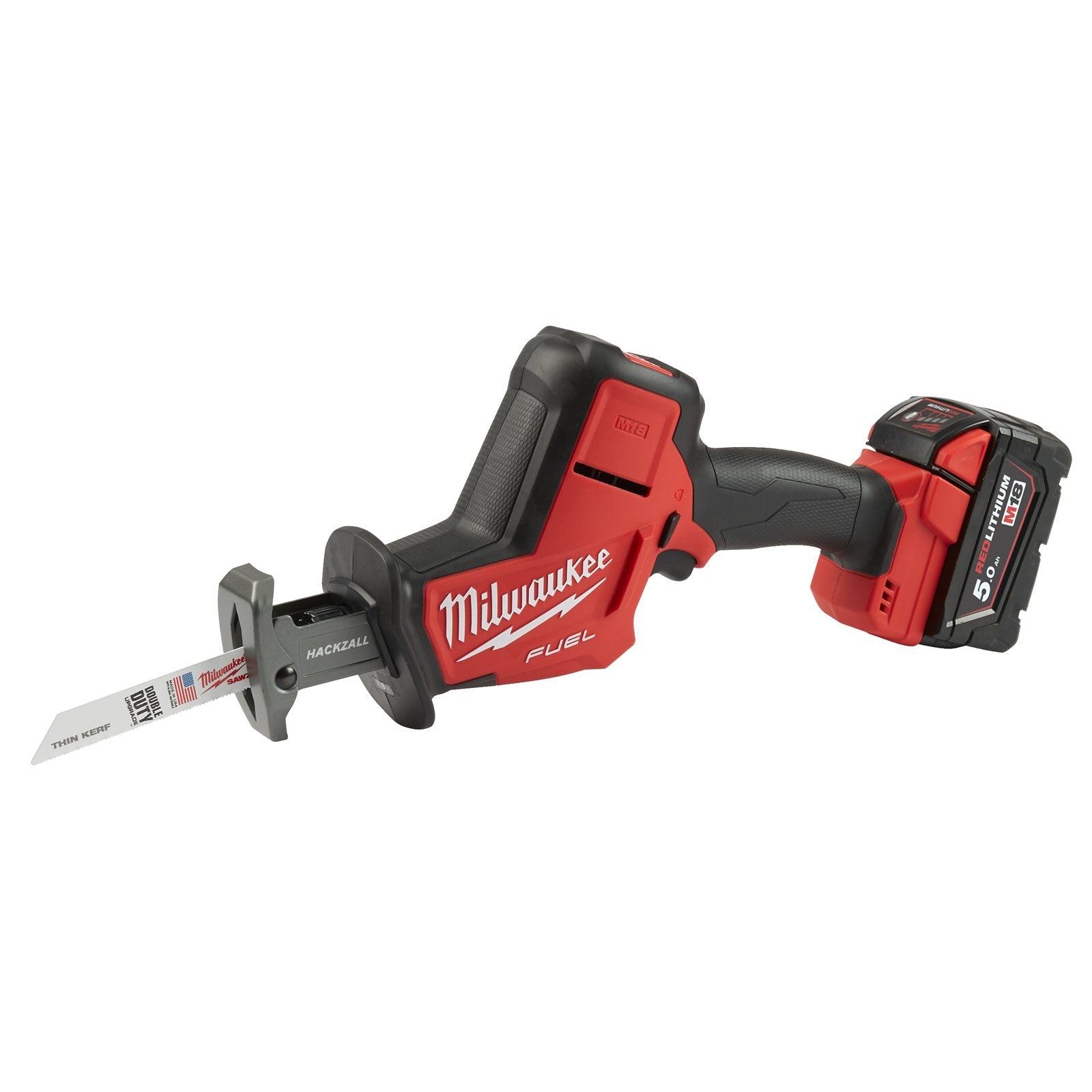 Milwaukee Akku-Säbelsäge M18 FHZ-502X (Hublänge: 22 mm, Leerhubzahl: 0-3000 U/min, mit 2 x 5,0 Ah Akku in HD Box)