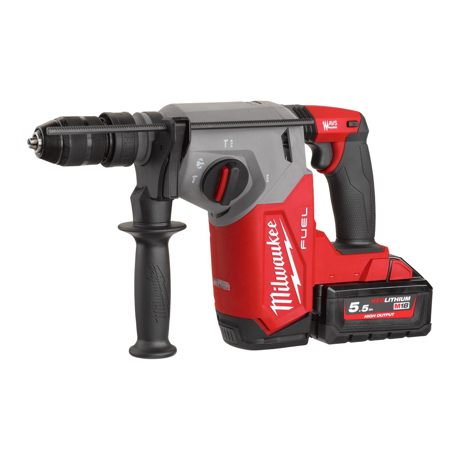 Milwaukee Akku-Kombihammer M18 FHX-552X (SDS plus, Schlagenergie: 2,5 J, Optimiertes Hammerbohren: 6 - 20 mm, mit 2 x 5,5 Ah Akku in HD Box)