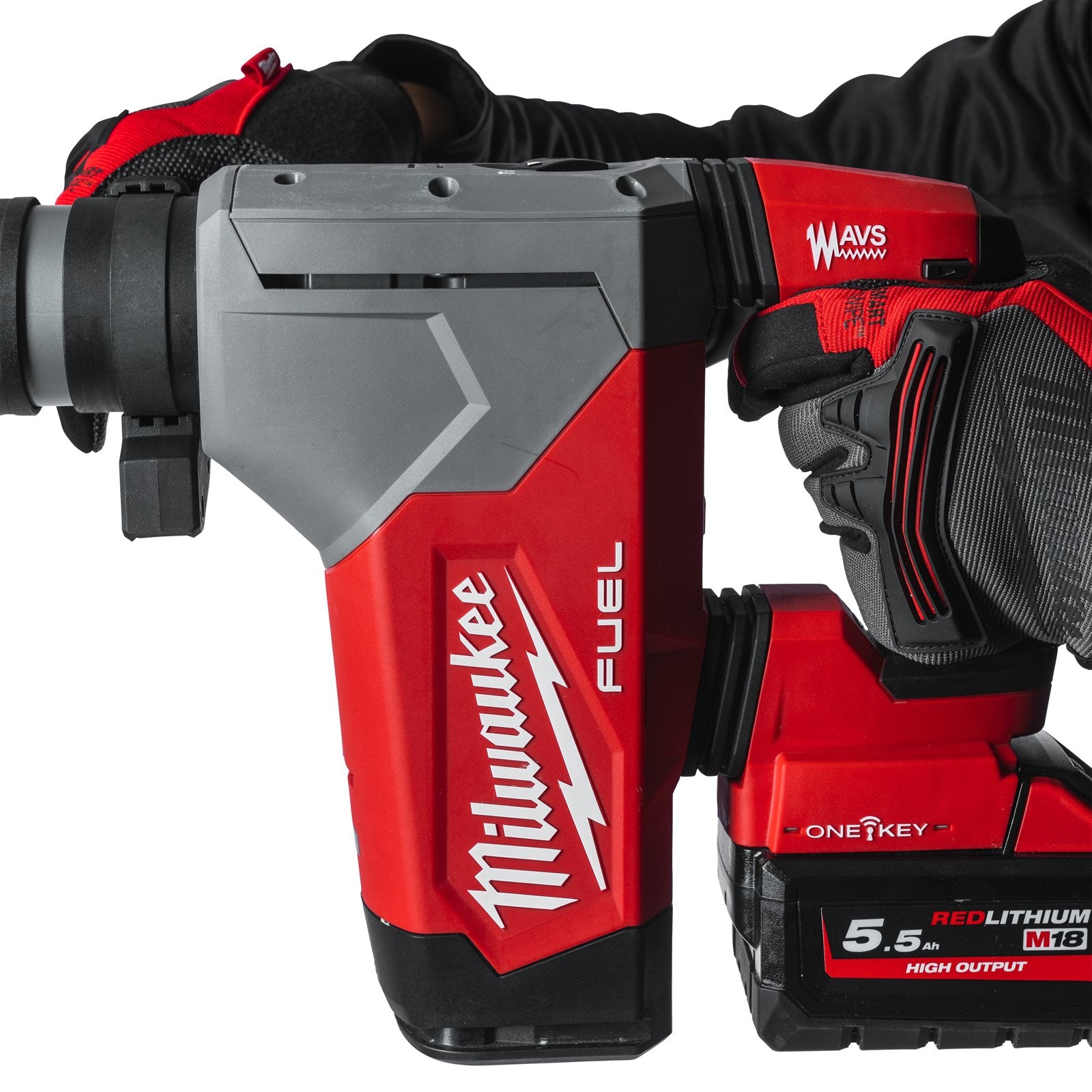 Milwaukee Akku-Kombihammer M18 ONEFHPX-552X (Schlagenergie: 5,0 J, SDS plus, ONE-KEY, mit 2 x 5,5 Ah Akku in HD Box)