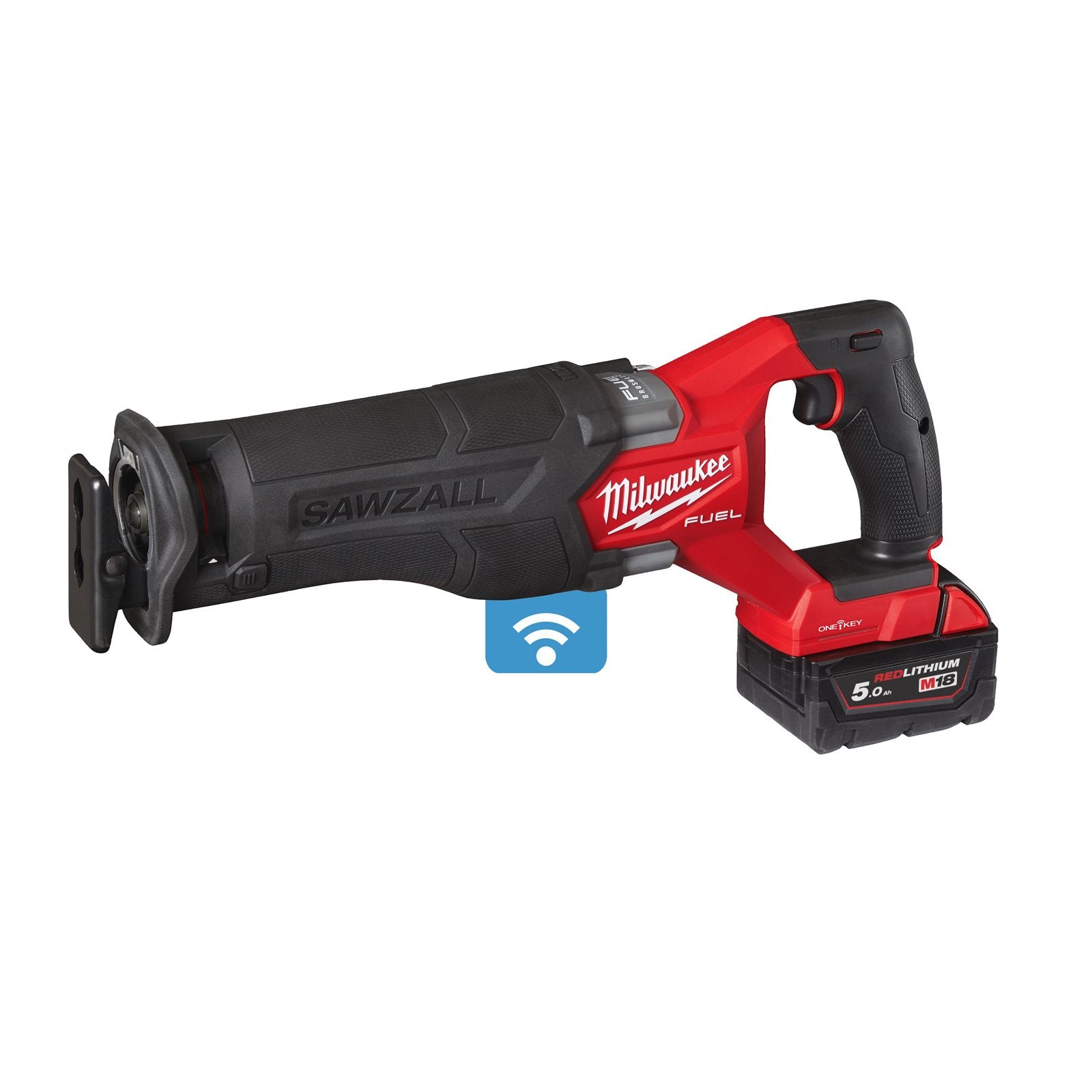 Milwaukee Akku-Säbelsäge M18 ONEFSZ-502X (bis 300 mm in Holz, ONE-KEY, mit 2 x 5,0 Ah Akku in HD Box)