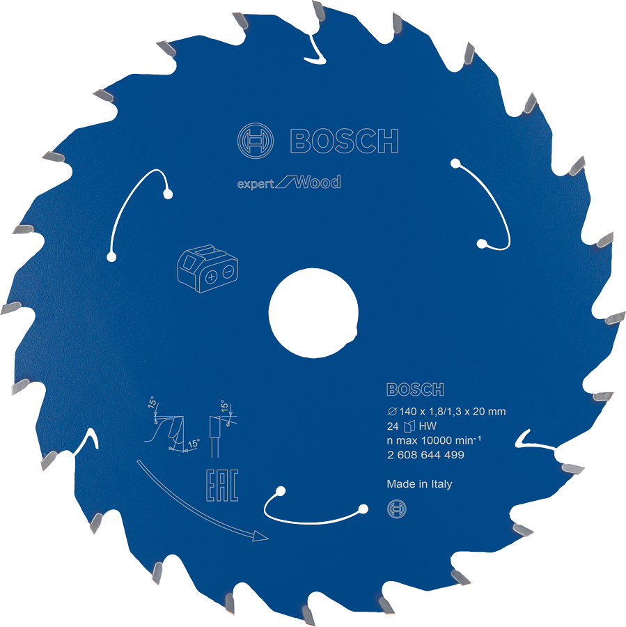 Bosch EXPERT Kreissägeblatt Expert for Wood 140 x 1,8/1,3 x 20 mm (24 Zähne, Holz)