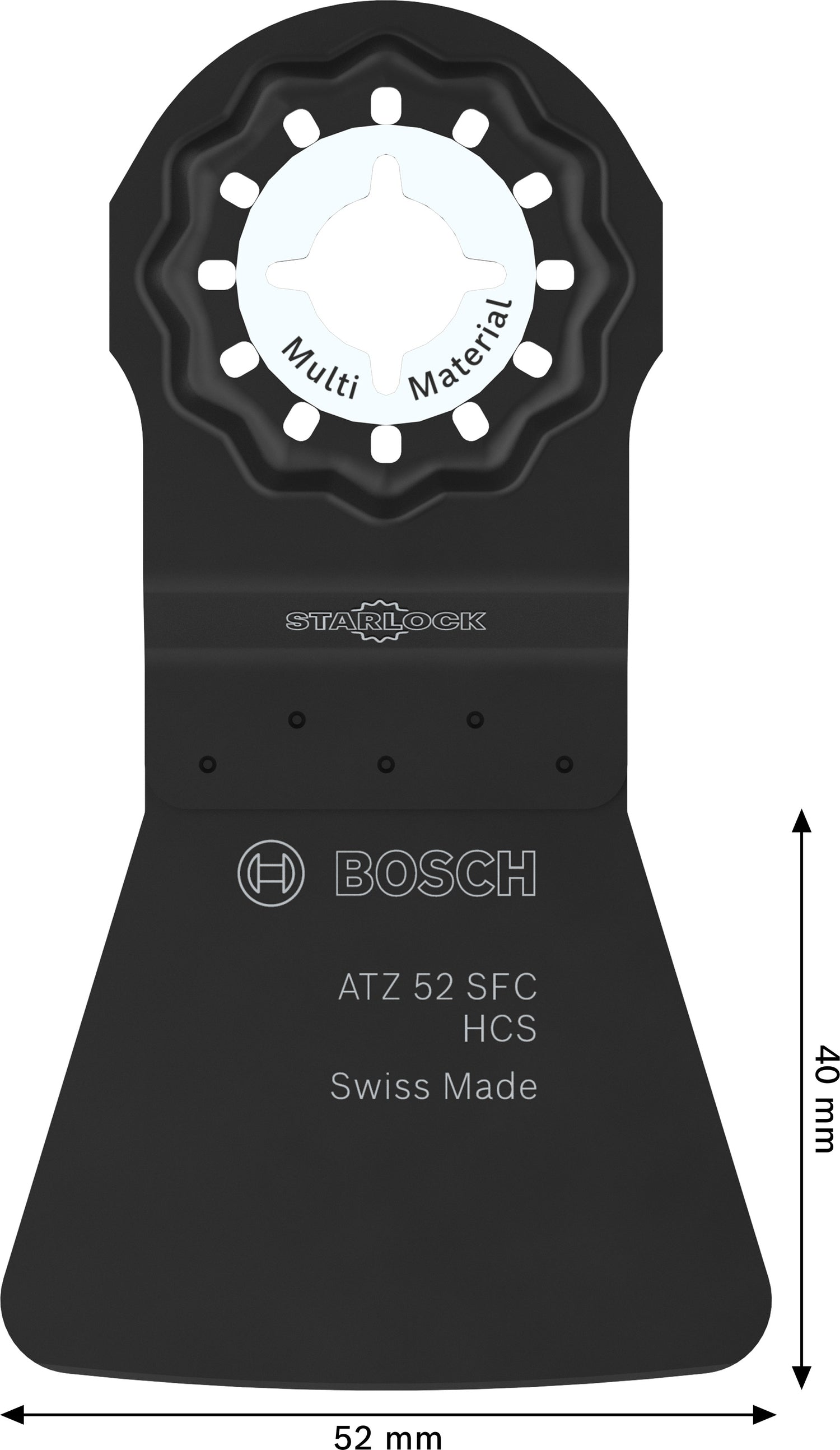 Bosch Schaber ATZ 52 SFC flexibel (Starlock, HCS, Multi Material, Abkratzen von Teppichkleber und Farbe, 52 x 40 mm)
