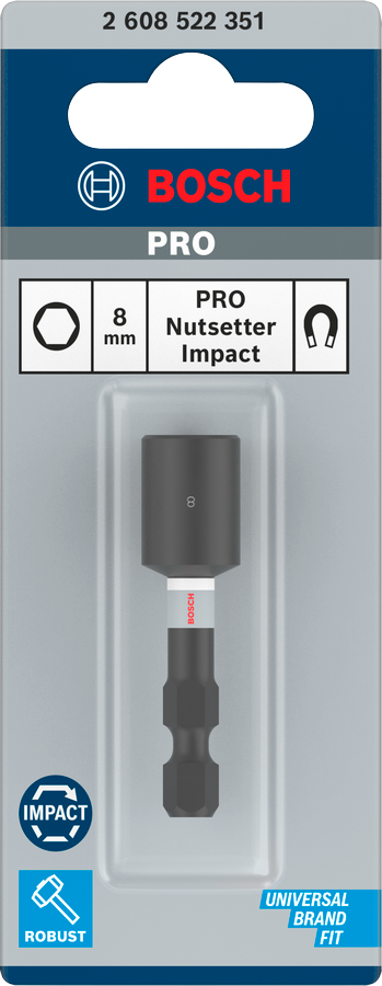 Bosch PRO Impact Steckschlüssel (8 x 50 mm, 1/4" magnetisch)