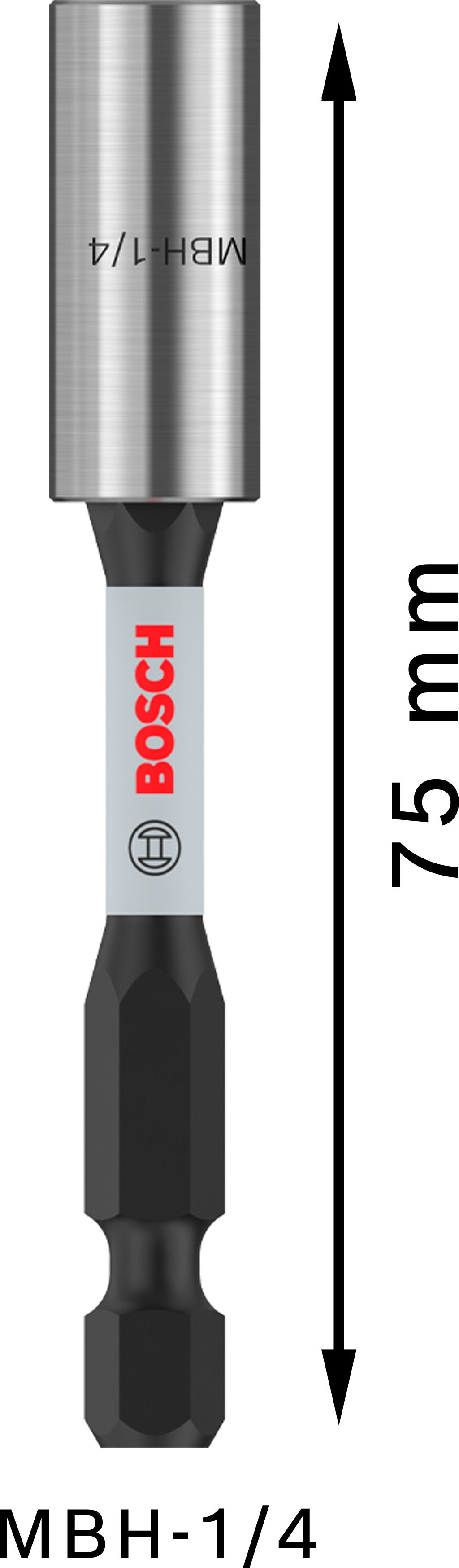 Bosch PRO Standard 1/4" Bithalter Impact 75 mm (magnetisch, geeignet für Schlagschrauber)
