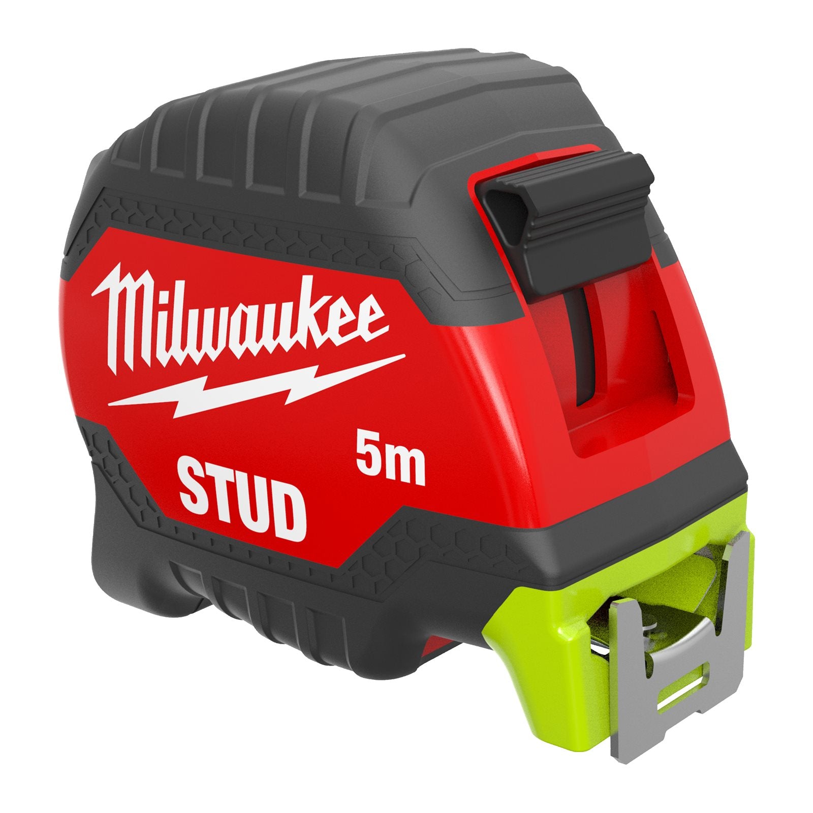 Milwaukee STUD Bandmaß 5 m (magnetisch, 33 mm breites Band, Architektenskala, beidseitig bedrucktes Band, High-Vis-Bandfarbe, GEN III)