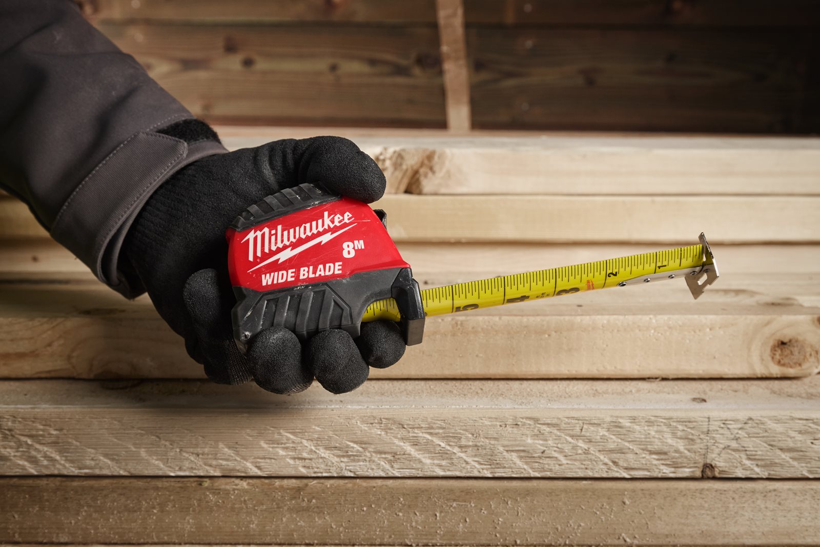 Milwaukee Premium-Bandmaß breit 8 m (35 mm breites Band, Architektenskala, nicht magnetisch, GEN III)