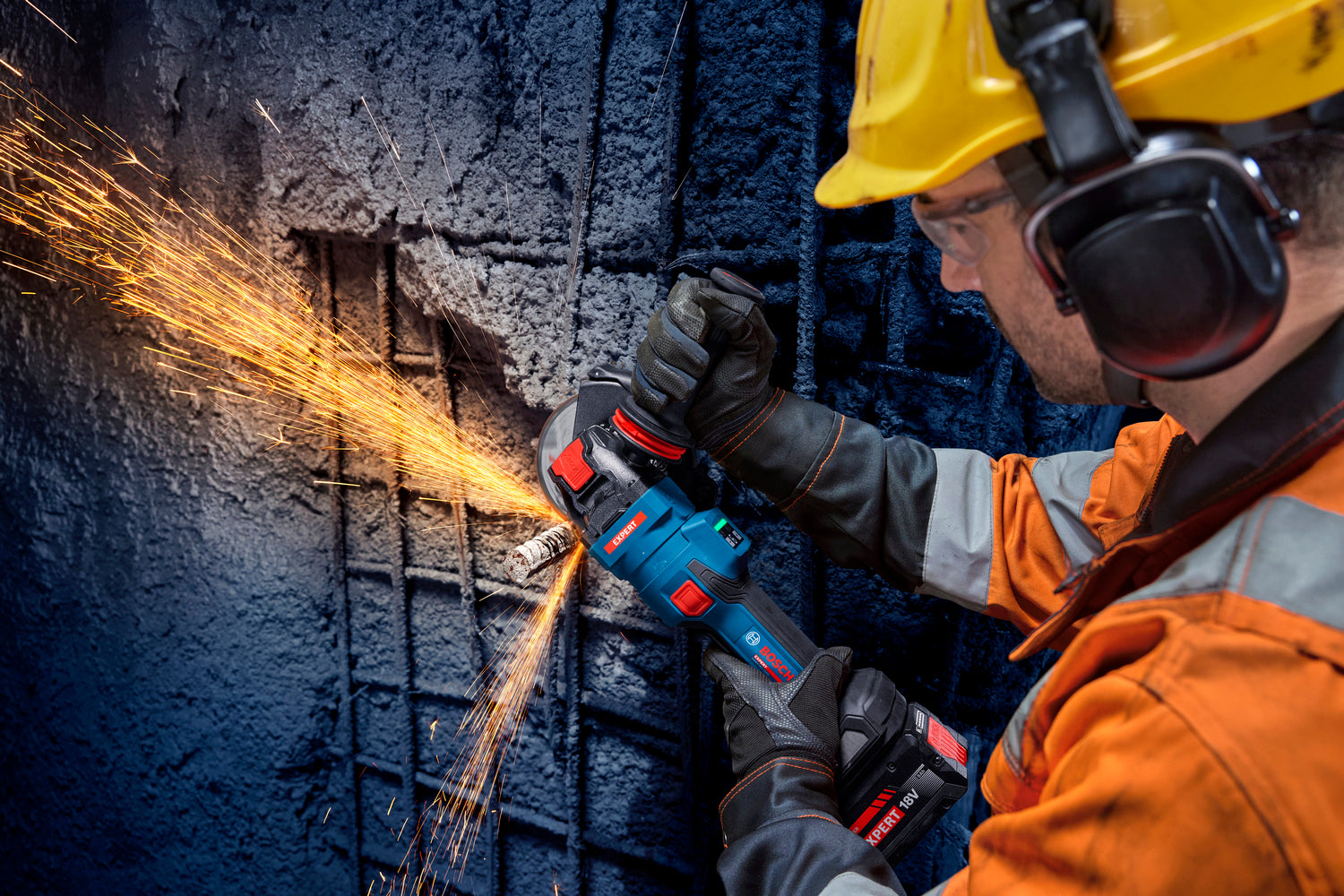 Bosch EXPERT Akku-Winkelschleifer EXWS18V-15PS (Scheiben-Ø: 125 mm, Drehzahl: 11000 U/min, Paddelschalter, ohne Akku in L-BOXX 162)