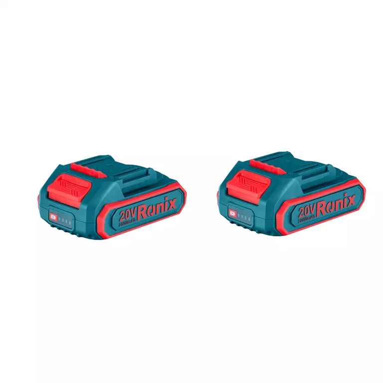 Ronix Akku-Schlagbohrschrauber 8670 (Max. Drehmoment: 60 Nm, Bohrfutter: 13 mm, kompatibel mit Makita 18V Akkus, inkl. 2 x 20V / 2,0 Ah Akku im Koffer)