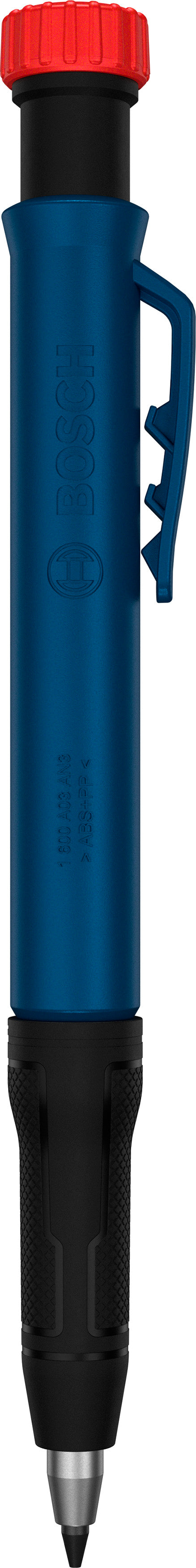 Bosch Tieflochmarker Bleistift mit integriertem Spitzer, inkl. einer HB Graphit-Mine 2,8 x 120 mm