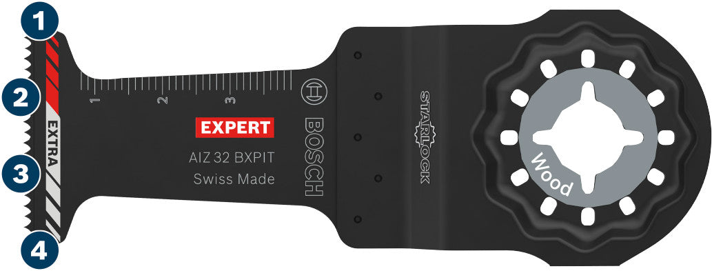 Bosch EXPERT AIZ 32 BXPIT WoodMax Tauchsägeblatt (Starlock, für Hartholz, 45 x 32 mm, Carbide)