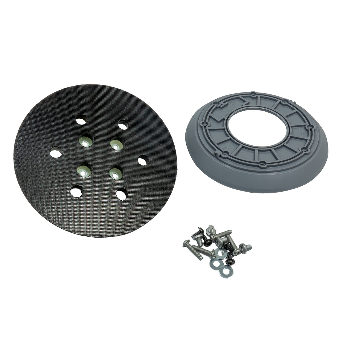 Milwaukee Schleifteller 150 mm für ROS 150 E-2 sowie AEG EXE 400, EXE 450, TXE 150, TX 125 (mit Kletthaftung, 6-Loch, inkl. Manschette, Exzenterschleifer)