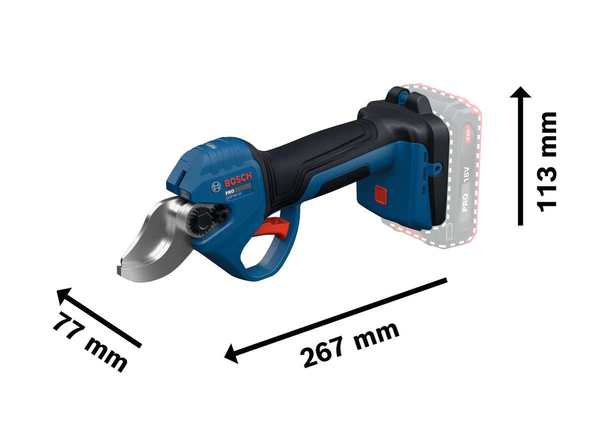 Bosch PRO GGP18V-32 Akku-Gartenschere (Astschere, ohne Akku & Ladegerät, im Karton)