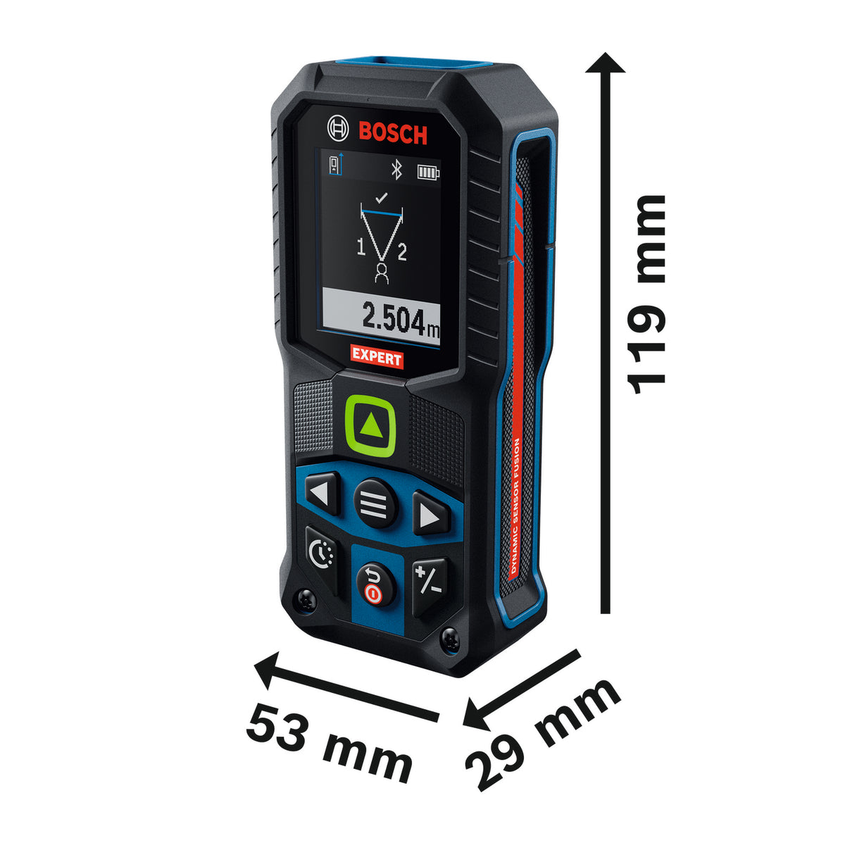 Bosch EXPERT EXLM100-39CG Laser-Entfernungsmesser bis 100 m (inkl. Akku, USB-C Kabel, Trageschlaufe, Tasche)