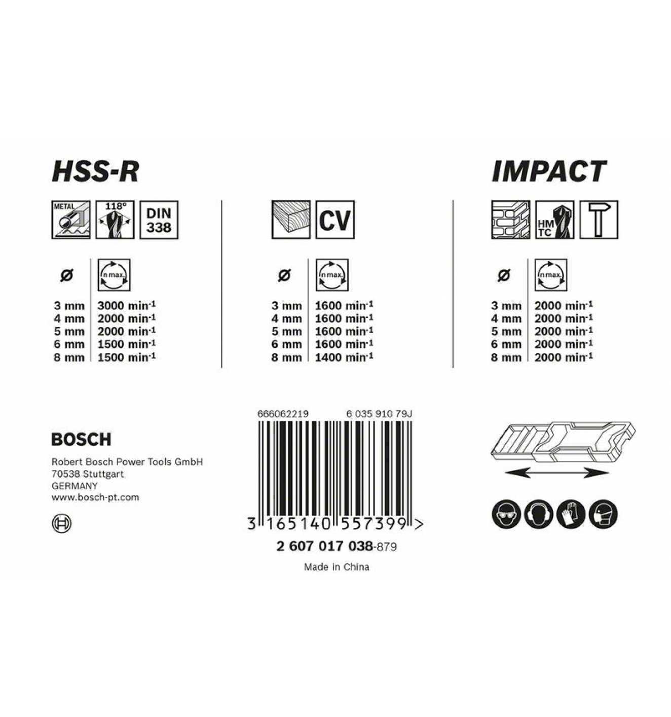 Bosch X-Pro Line Bohrer-Set für Metall-, Holz-, Steinbearbeitung Ø 3 - 8 mm 15tlg.