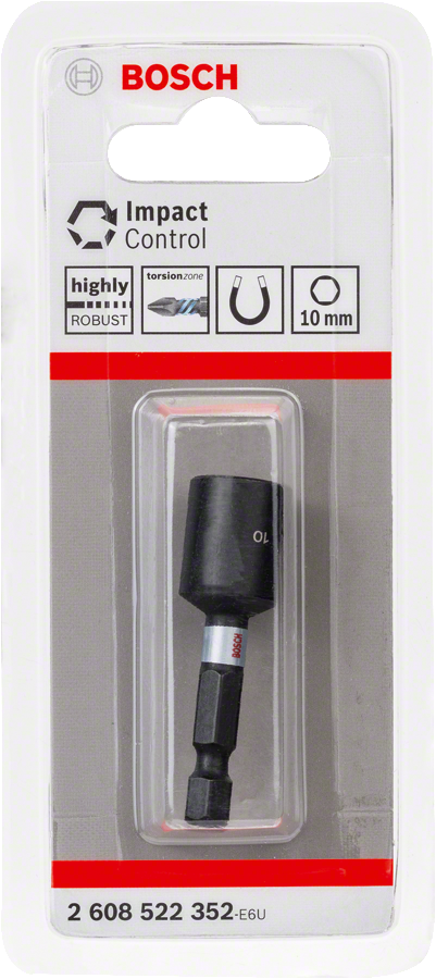 Bosch Impact Control Steckschlüssel SW 10 mm 1/4" 50 mm lang magnetisch Pick&Click