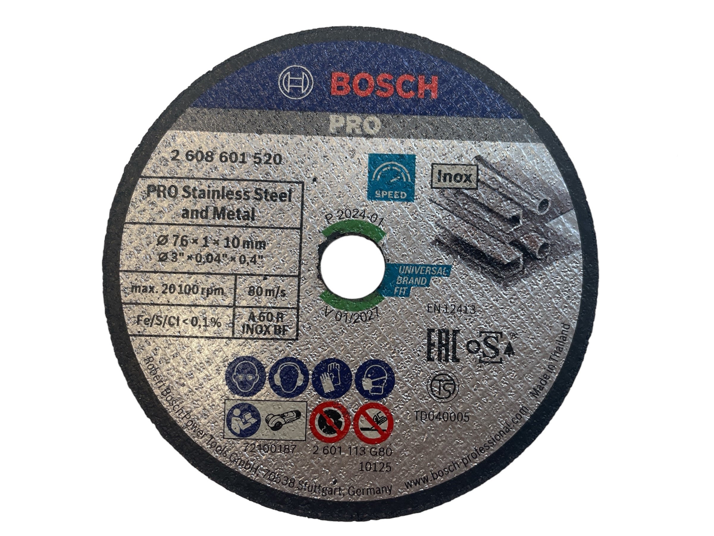 Bosch Pro Trennscheibe Stainless Steel and Metal Ø 76 x 1 x 10 mm für Stahl 