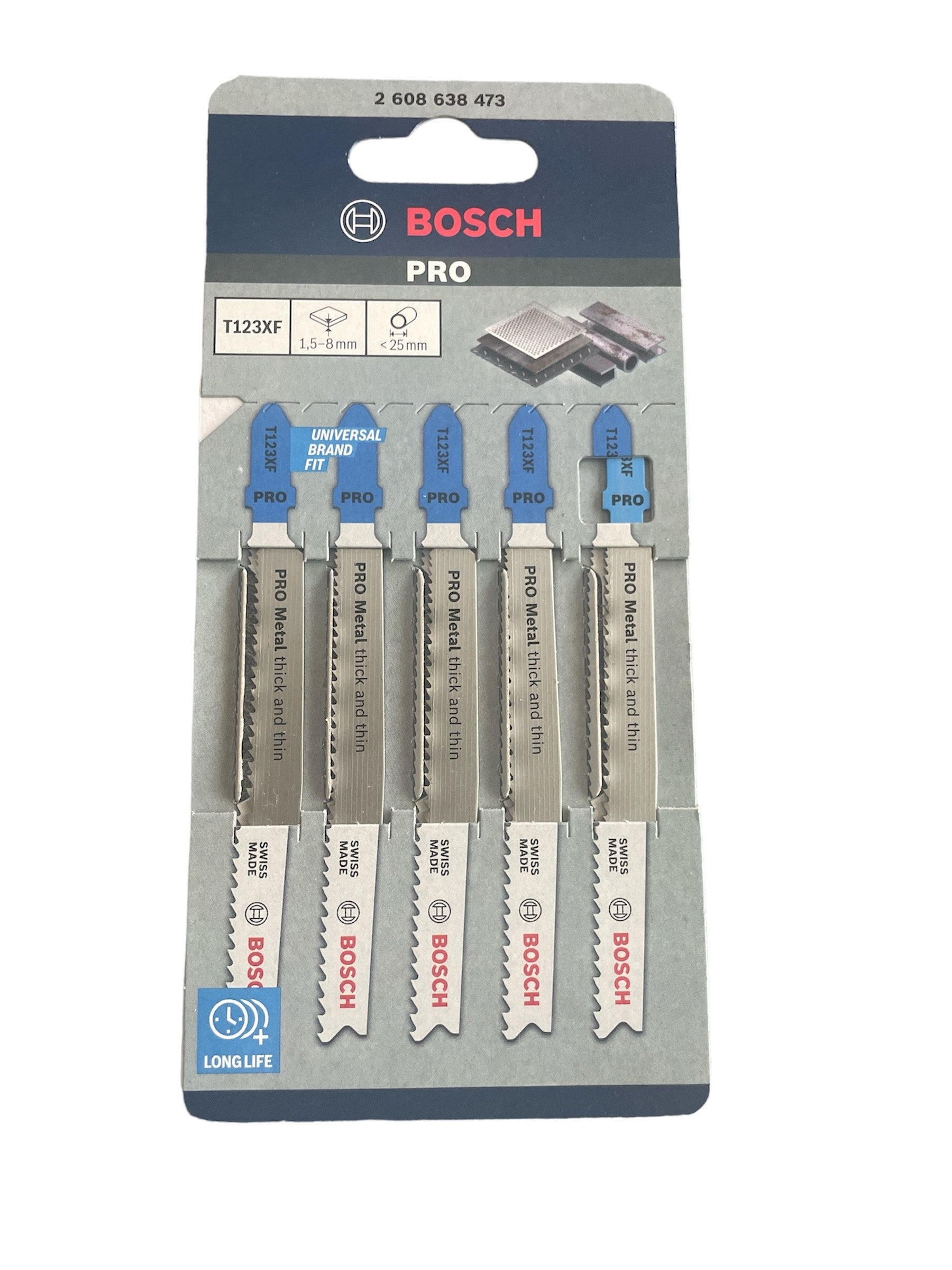 Bosch Pro Stichsägeblatt T 123 X Progressor for Metal für schnelle Schnitte in Metallblech 5 Stück