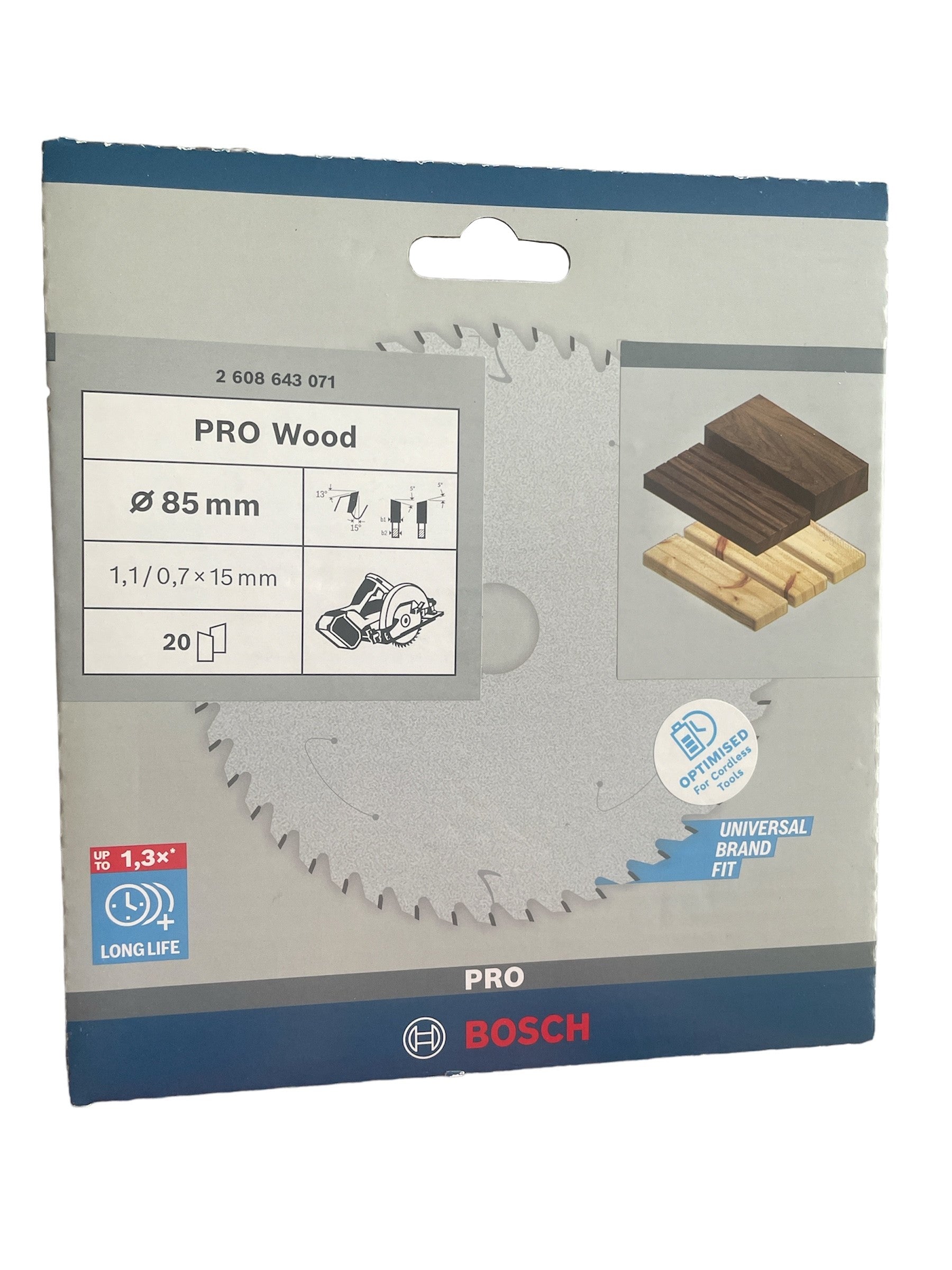 Bosch Pro Wood Kreissägeblatt 85x1.1/0.7x15 mm 20 Zähne Holz