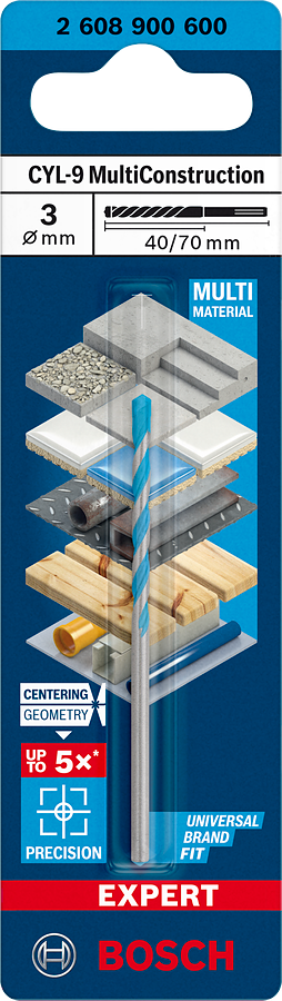 Bosch Expert CYL-9 MultiConstruction Bohrer Ø 3x40x70 mm