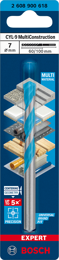 Bosch Expert CYL-9 MultiConstruction Bohrer Ø 7x60x100 mm