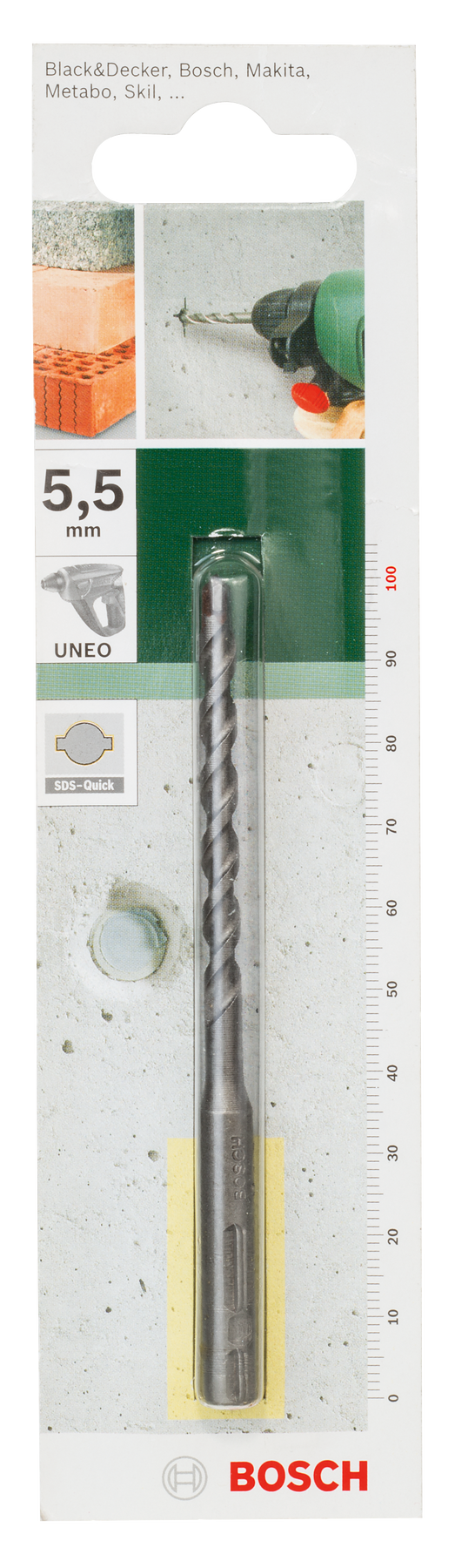 Bosch DIY Uneo Bohrer für Beton/Stein SDS-Quick, Ø 5.5 x 55 x 100 mm